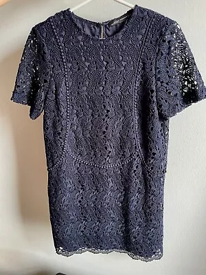 Zara Woman Navy Blue Lace Short Dress Size S • $20