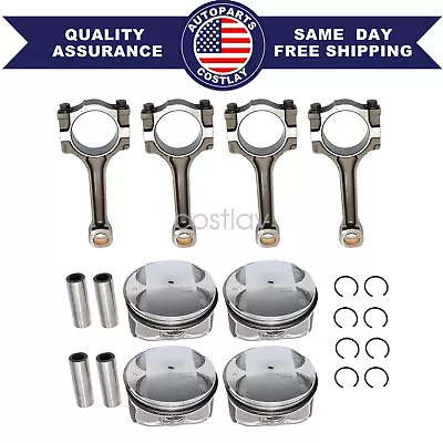 New Pistons & Rings & Connecting Rod Kit For Buick Chevrolet GMC Saturn 2.4L • $138.09