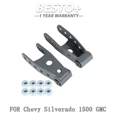 For GMC Sierra 1500 Chevy Silverado 1500 2 -3  Rear Lowering Drop Shackle Kit • $30