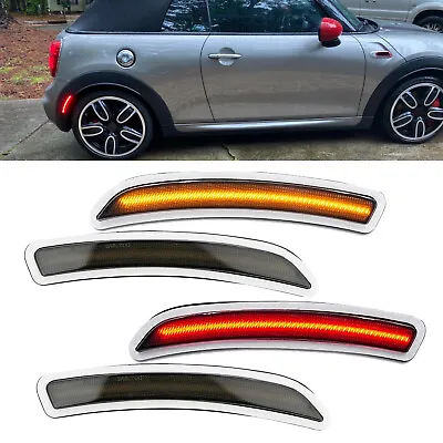 Smoked LED Front & Rear Side Marker Lights Kit For Mini Cooper F55 F56 F57 14-19 • $56.04
