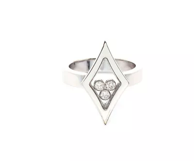 £1490.25 • Buy Chopard .15ctw Happy Diamond 3Stone Marquise Shaped Icon Ring 18K W/Pouch Papers