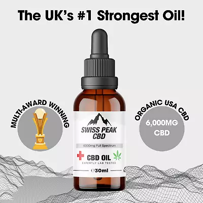 6000mg!!! Of CBD Award-Winning CBD Oil By Swiss Peak Sleep Anxiety & Stress • £38.99