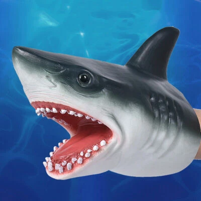 £0.10 • Buy Kids Shark Animal Head Hand Puppet Soft Decoration Glove Funny Toys Xmas Gifts