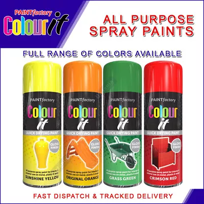 All Purpose Spray Paint Aerosol Auto Car Van Bike Matt Gloss Metal Wood 400ml • £6.47