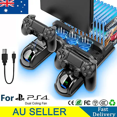$25.99 • Buy For PS4 Vertical Stand Cooling Fan Controller Charging Station For PlayStation 4