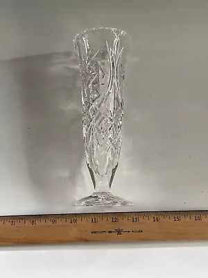 Vintage Bohemia Crystalex Hand Cut Lead Crystal 8  Vase - Czech Republic NWT • $23.50