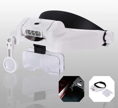 £52.54 • Buy YOCTOSUN LED Light Hands Free Magnifier, Rechargeable Headband Illuminated Visor