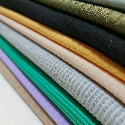 £6.52 • Buy Viscose Knit Rib Jersey Fabric Dress Craft Stretch Material 58  By The Meter 