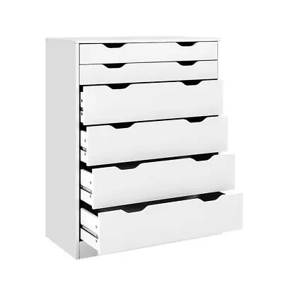 Artiss 6 Chest Of Drawers Tallboy Dresser Table Storage Cabinet White Bedroom • $164.51