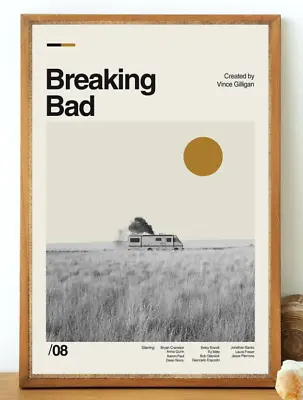 $12.93 • Buy Breaking Bad TV Series Vince Gilligan Vintage Art Print Midcentury Modern Poster