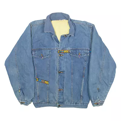 Vintage Mens Blanket Lined Denim Jacket Blue 90s M • £25.99