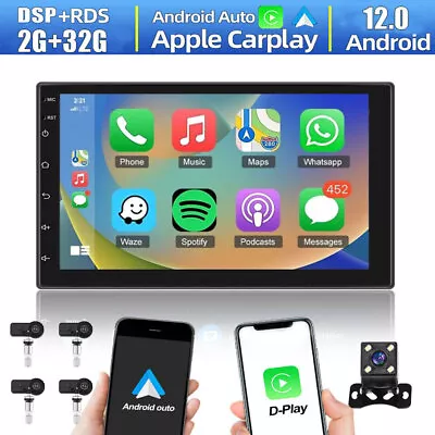 Camera+4Pc TPMS+ 7” Car Stereo Touch Screen Car Radio CarPlay Android Auto BT FM • $115.68