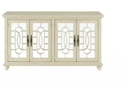 Martin Svensson Home Orleans Antique White Wood TV Stand Fits 65 In. With Mirro • $549.40