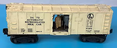 Lionel 3472 O Scale Automatic Refrigerated Milk Car Vintage No Doors SEE VIDEO • $13.59