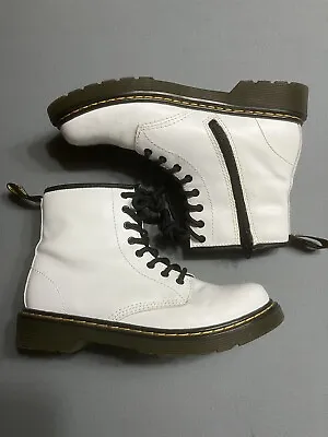 Doc Martin 8 Eye Side Zip Air Wair Boots White Size W5 EX+cond. • $65