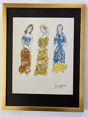 Marc Chagall + 1971 Beautiful Signed Print From France + Ballet + Framed • $119