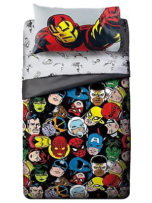 Marvel Comics Faces Reversible 4 Pc Twin Bed In A Bag Set Comforter & Sheets • $69.88