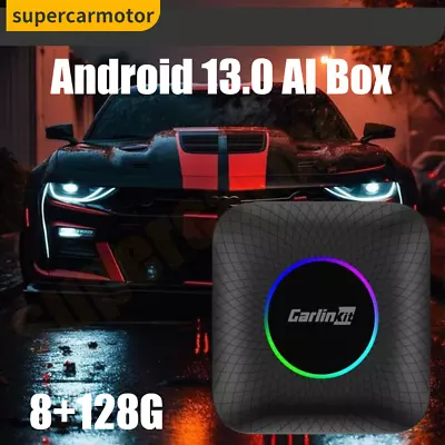 Android Auto Carplay 8+128G LED Ai Box Multimedia Players Wireless Android13.0 • $165.99