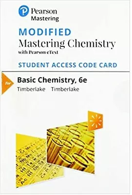 Modified Mastering Chemistry With Pearson EText Basic Chemistry 6th Access Code • $86.99