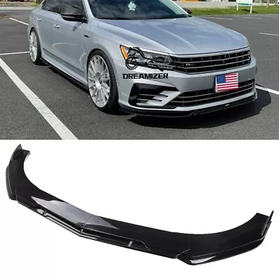 Gloss Black Front Bumper Lip Splitter Spoiler Body Kits For VW Passat B7 B8 • $89.85