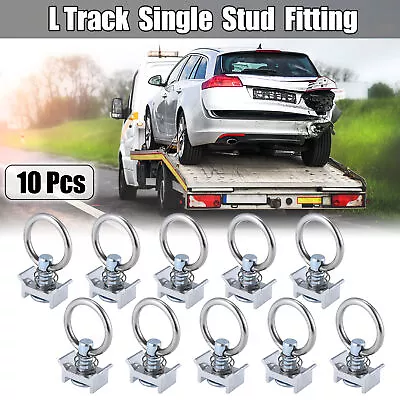 Single Stud Fitting L Track With Round Ring For Trailers Pickups Trucks 10pcs • $18.99
