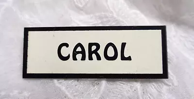 Vtg Personalized Lapel Shirt Name Tag Pin ~ Name: CAROL ~ 1-7/8  X 5/8  • $11.99