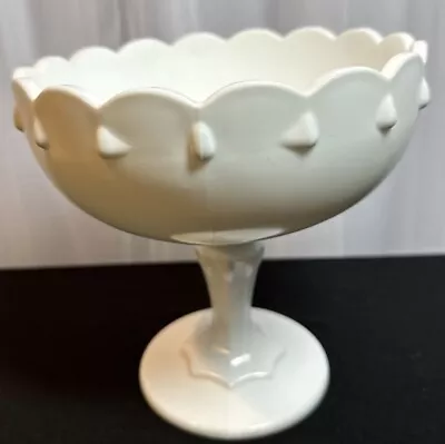 Vintage Indiana Milk Glass White Teardrop Pedestal Fruit Bowl 7.5” • $15