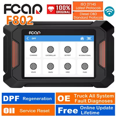 FCAR F802 Heavy Duty Truck Diesel OBD2 Scanner All System Diagnostic DPF Regen • $374.99