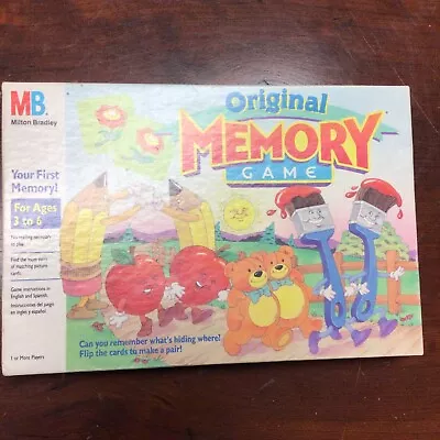 1990 Original Memory Game Milton Bradley  Made In USA  All Cards In Box • $21