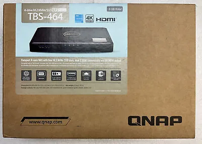 New QNAP TBS-464 4-drive M.2 NVMe SSD NASbook 2.5GbE Connectivity And 4K HDMI • $500