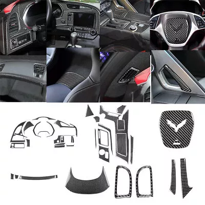 37Pcs Carbon Fiber Interior Full Set Cover Trim For Chevrolet Corvette C7 14-19 • $99