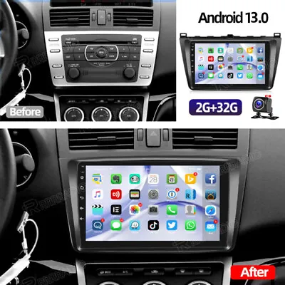 2+32GB Android 13 Car Radio For Mazda 6 2007-2012 Stereo GPS Sat Nav WiFi Player • $124.99