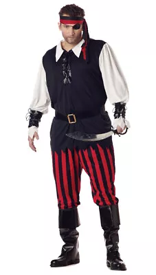 Brand New Plus Size Cutthroat Pirate Buccaneer Adult Halloween Costume • $31.03