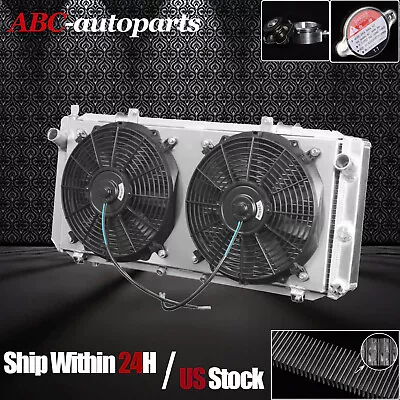 Aluminum Radiator &Fan Shroud & Dual 12  Electric Fans For 1991-99 Toyota MR2 MT • $139.99