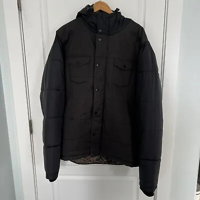 Volcom Rekord Heavyweight Hooded Puff Jacket Men's Size 2XL Black Winter • $49.99