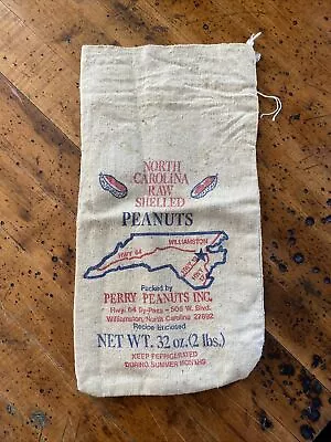 Vintage Burlap North Carolina Raw Peanut Bag- See Pics! • $10