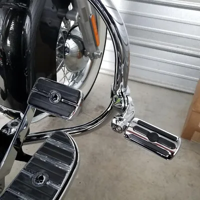 Chrome Highway Foot Pegs Pedal Pads For Harley Davidson Heritage Softail Classic • $85.45