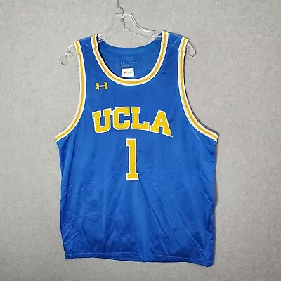 UCLA Bruins Men Jersey Large Blue Under Armour Logo Basketball Loose Fit • $22.39