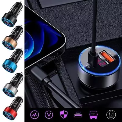 Fast Car Charger USB Cigarette Lighter Socket 2Port For IPhone Adapter A F7S9 • $4.06