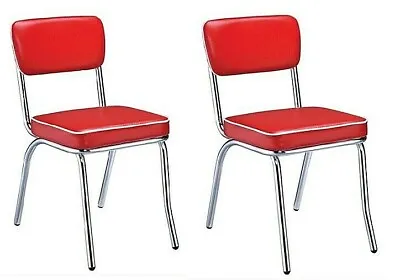 $232.32 • Buy Coaster Home Furnishings Contemporary Dining Chair, Red, Set Of 2