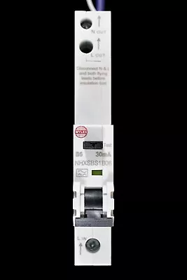 WYLEX 6 AMP CURVE B 6kA 30 MA RCBO RCD MCB TYPE A NHXSBS1B06 • £18.47