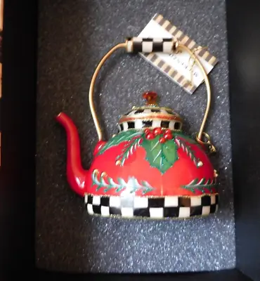 Mackenzie-child's Red Kettle Hand Paintednew In Box • $150