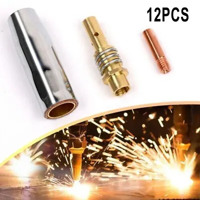 Copper Welding Nozzle Tips And Shroud For MB15 MIG Welder 12 Piece Contact Kit • £9.30