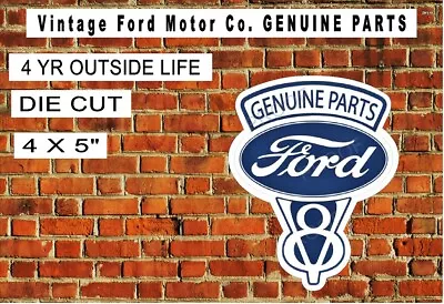 Vintage Ford Motor Co. GENUINE PARTS V8 Laminated Vinyl Decal  • $3.35