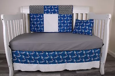 3pc Crib Bedding Set. Crib Skirt. Crib Sheet. Dodgers Crib. La Dodgers • $174.99