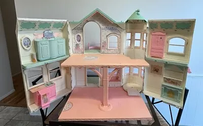 VINTAGE 1995 Barbie Folding Victorian Dream House W/ Elevator & Pink Bathtub • $180