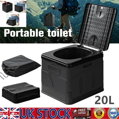 20L Portable Folding Toilet For Outdoor Travel Camping Potty Car Toilet + Bag • £23.99