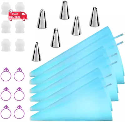 Reusable Piping Bags And Tips Set Cake Decorating Tools With Icing Pastry Bags • $36.47