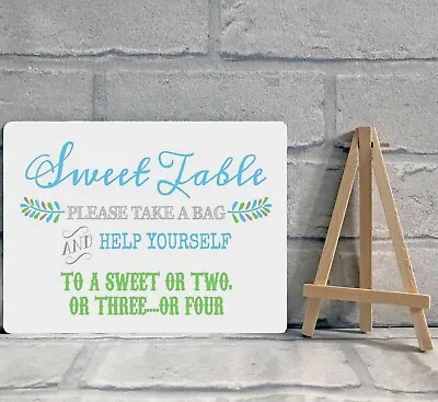 A5 Sweet Table Candy Stall Cart Buffet Jar Sign Wedding Party - Various Colours • £8.95