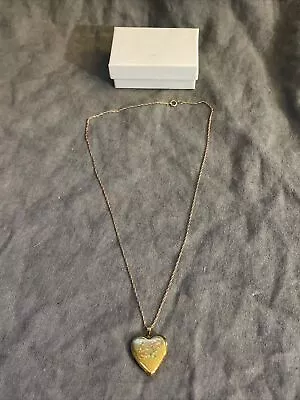 14K Gold Filled $89 Retail Locket 2 Photo I LOVE YOU HEART Necklace USAMade • $34.99